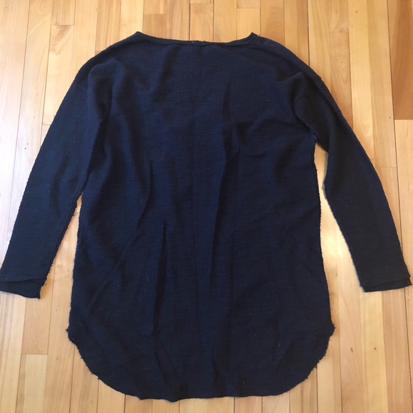 Free People Navy Sequin Sweater Sz M - Picture 5 of 5